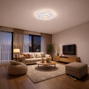 LED Chandelier with Remote Control PENTAGON 59W, 40cm, Cold/Warm/Neutral Light 3000K/4000K/6000K, White, Metal and Acrylic LED Chandeliers with Remote Control Default Title Alessandro Design