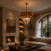 Crystal Chandelier VERSAILLES Petito 3xE14, Diameter 30cm, Gold, Adjustable Height, Metal and Crystal Crystal Chandeliers Default Title Alessandro Design