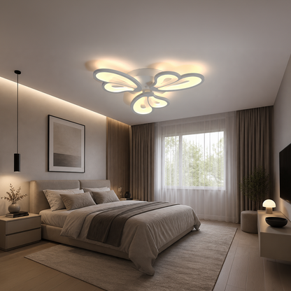 LED chandelier with remote control BLOSSOM 40W, 3 Petals, Cold/Warm/Neutral light, Dimmable, White LED chandelier with remote control Default Title Alessandro Design