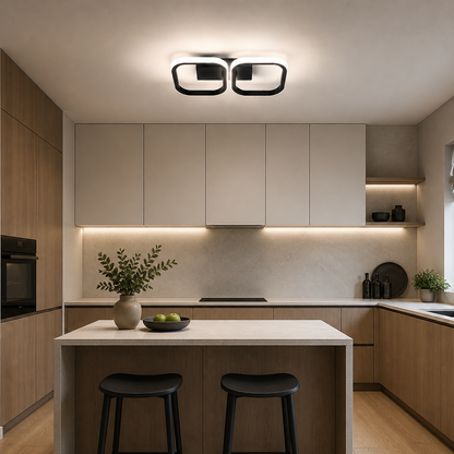 LED Chandelier VERTEX 21W, 2 Squares, Linear, Cold/Warm/Neutral light, Black LED Chandeliers Default Title Alessandro Design
