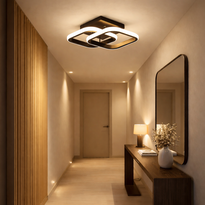 LED Chandelier VERTEX Matrix Overlapping Diamonds, Metal Frames, 24W, 2 Diamonds, Cold/Warm/Neutral Light 3000K/4000K/6000K, Black, Metal and Silicone LED Chandelier Default Title Alessandro Design