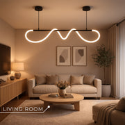 DIVINO LED Chandelier with Flexible Silicone Tube - 24W, Adjustable Light, Matt Black Modern Chandeliers Default Title Alessandro Design