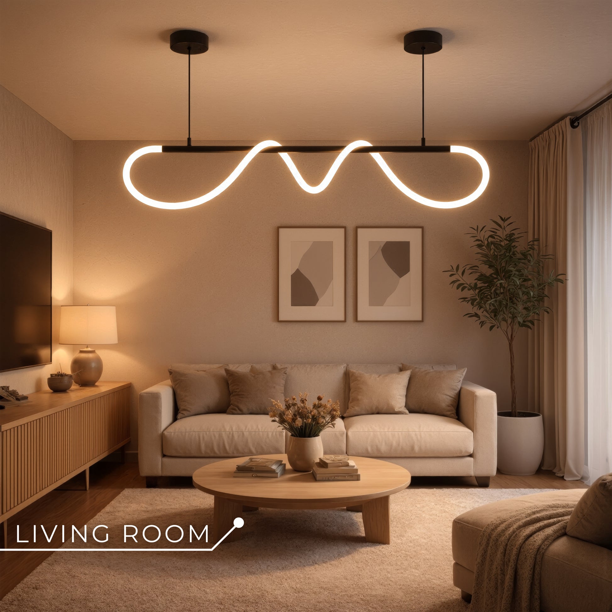 DIVINO LED Chandelier with Flexible Silicone Tube - 24W, Adjustable Light, Matt Black Modern Chandeliers Default Title Alessandro Design