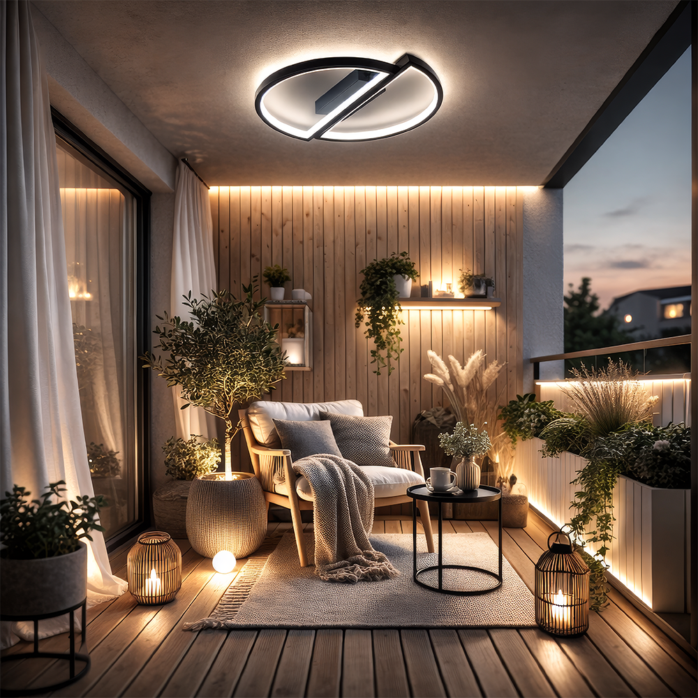 LED chandelier with remote control VECTOR ARCUS 52W, 2 Elements, Cold/Warm/Neutral light, Dimmable, Black LED chandeliers with remote control Default Title Alessandro Design