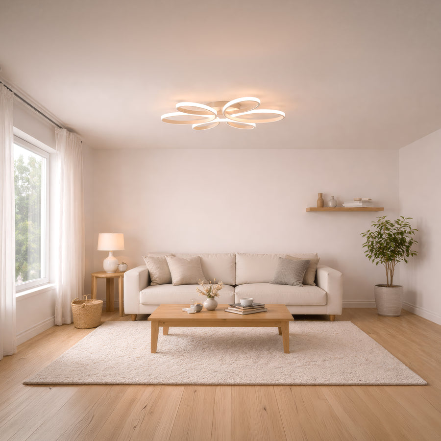 Lustra LED cu telecomanda ELIZA, 63W, lumina Rece/Calda/Neutra, Dimabila, Alb Lustre LED cu Telecomanda Default Title Alessandro Design