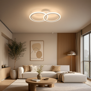 LED chandelier with remote control BETTY 27W, 2 Circles, Cold/Warm/Neutral light, Dimmable, White LED chandelier with remote control Default Title Alessandro Design