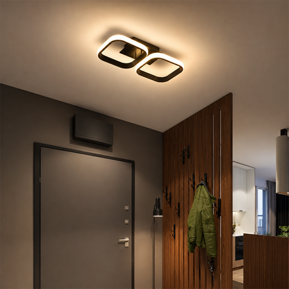 LED Chandelier VERTEX 21W, 2 Squares, Linear, Cold/Warm/Neutral light, Black LED Chandeliers Default Title Alessandro Design