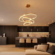 Suspended LED chandelier with remote control ELIZABETH, 85W, 3 Circles, Cold/Warm/Neutral light, Dimmable, Shiny Gold, Height Adjustable LED Chandeliers with Remote Control Default Title Alessandro Design