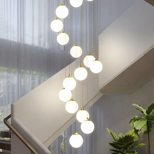 Hanging Chandelier, 25 Globes XE27, Gold, Adjustable Height Modern Chandeliers Default Title Alessandro Design