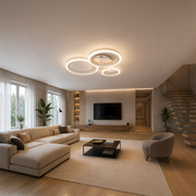 LED Chandelier with Remote Control BETTY 40W, 3 Circles, Cold/Warm/Neutral Light, Dimmable, White, Metal and Acrylic LED Chandeliers with Remote Control Default Title Alessandro Design
