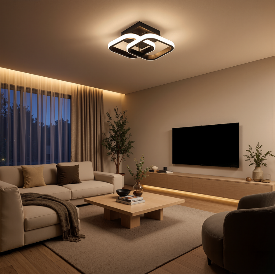 LED Chandelier VERTEX Matrix Overlapping Diamonds, Metal Frames, 24W, 2 Diamonds, Cold/Warm/Neutral Light 3000K/4000K/6000K, Black, Metal and Silicone LED Chandelier Default Title Alessandro Design