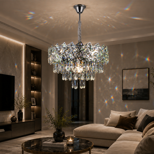 Crystal Chandelier WINDSOR Nobile 5xE14, Diameter 39cm, Shiny Chrome, Adjustable Height Crystal Chandeliers Default Title Alessandro Design