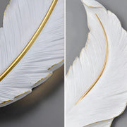 LED Wall Light, Decorative Feather 85CM 31W Cold/Warm/Neutral Light White Gold Indoor Wall Lights Default Title Alessandro Design