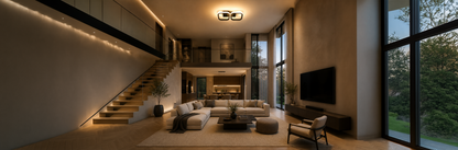 LED Chandelier VERTEX 21W, 2 Squares, Linear, Cold/Warm/Neutral light, Black LED Chandeliers Default Title Alessandro Design