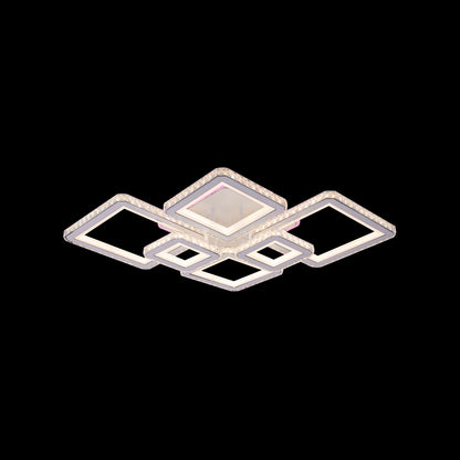 LED chandelier with remote control and crystal QUADRIS RGB 175W, 6 Squares, Cold/Warm/Neutral Light, Dimmable, White LED Chandeliers with Remote Control Default Title Alessandro Design