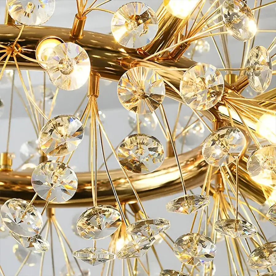 MINUET Crystal Chandelier 9x G9, Diameter 50cm, Shiny Gold, Adjustable Height Modern Chandeliers Default Title Alessandro Design