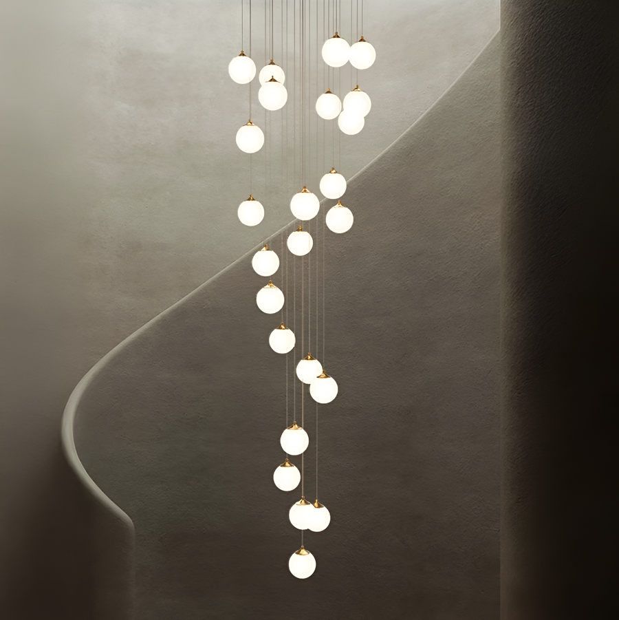 Hanging Chandelier, 25 Globes XE27, Gold, Adjustable Height Modern Chandeliers Default Title Alessandro Design