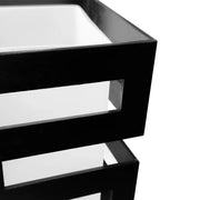 VANJA Wooden Chandelier, Square Lampshade, 4 X E27 Socket, White / Black Classic Chandeliers Default Title Alessandro Design