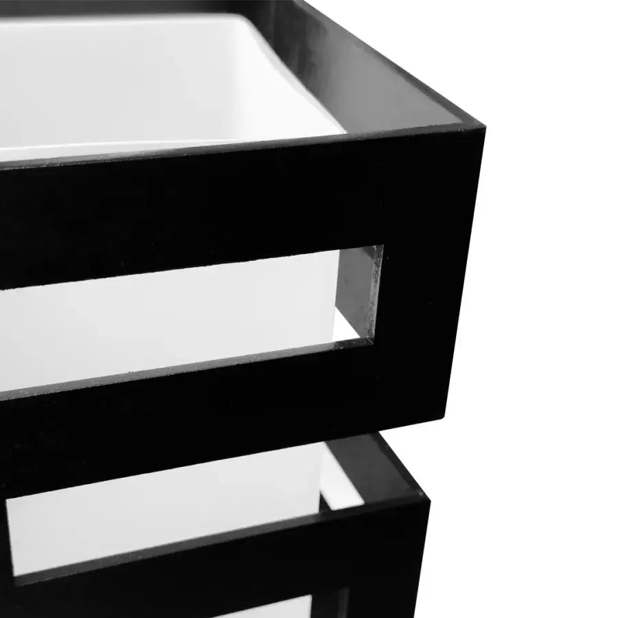 VANJA Wooden Chandelier, Square Lampshade, 4 X E27 Socket, White / Black Classic Chandeliers Default Title Alessandro Design