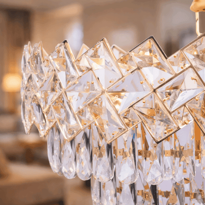 Crystal Chandelier WINDSOR Elegance 8x E14, Diameter 39cm, Shiny Gold, Adjustable Height, Metal and Crystal Crystal Chandeliers Default Title Alessandro Design