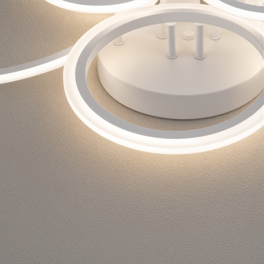 LED chandelier with remote control BETTY 82W, 6 Circles, Cold/Warm/Neutral light, Dimmable, White LED chandelier with remote control Default Title Alessandro Design