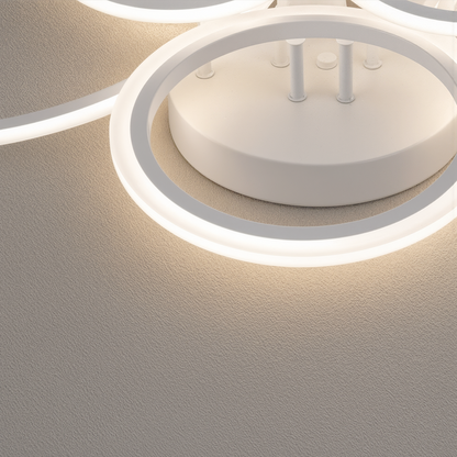 LED chandelier with remote control BETTY 82W, 6 Circles, Cold/Warm/Neutral light, Dimmable, White LED chandelier with remote control Default Title Alessandro Design