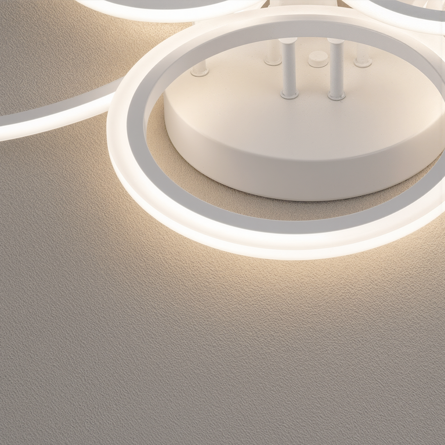 LED chandelier with remote control BETTY 82W, 6 Circles, Cold/Warm/Neutral light, Dimmable, White LED chandelier with remote control Default Title Alessandro Design