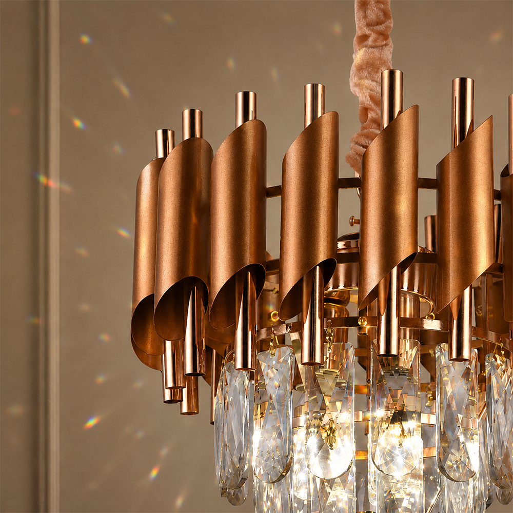 Crystal Chandelier VERSAILLES Petito 3xE14, Diameter 30cm, Gold, Adjustable Height, Metal and Crystal Crystal Chandeliers Default Title Alessandro Design