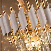 Crystal Chandelier VERSAILLES Petito 3xE14, Diameter 30cm, Shiny Gold and White, Adjustable Height, Metal and Crystal Crystal Chandeliers Default Title Alessandro Design