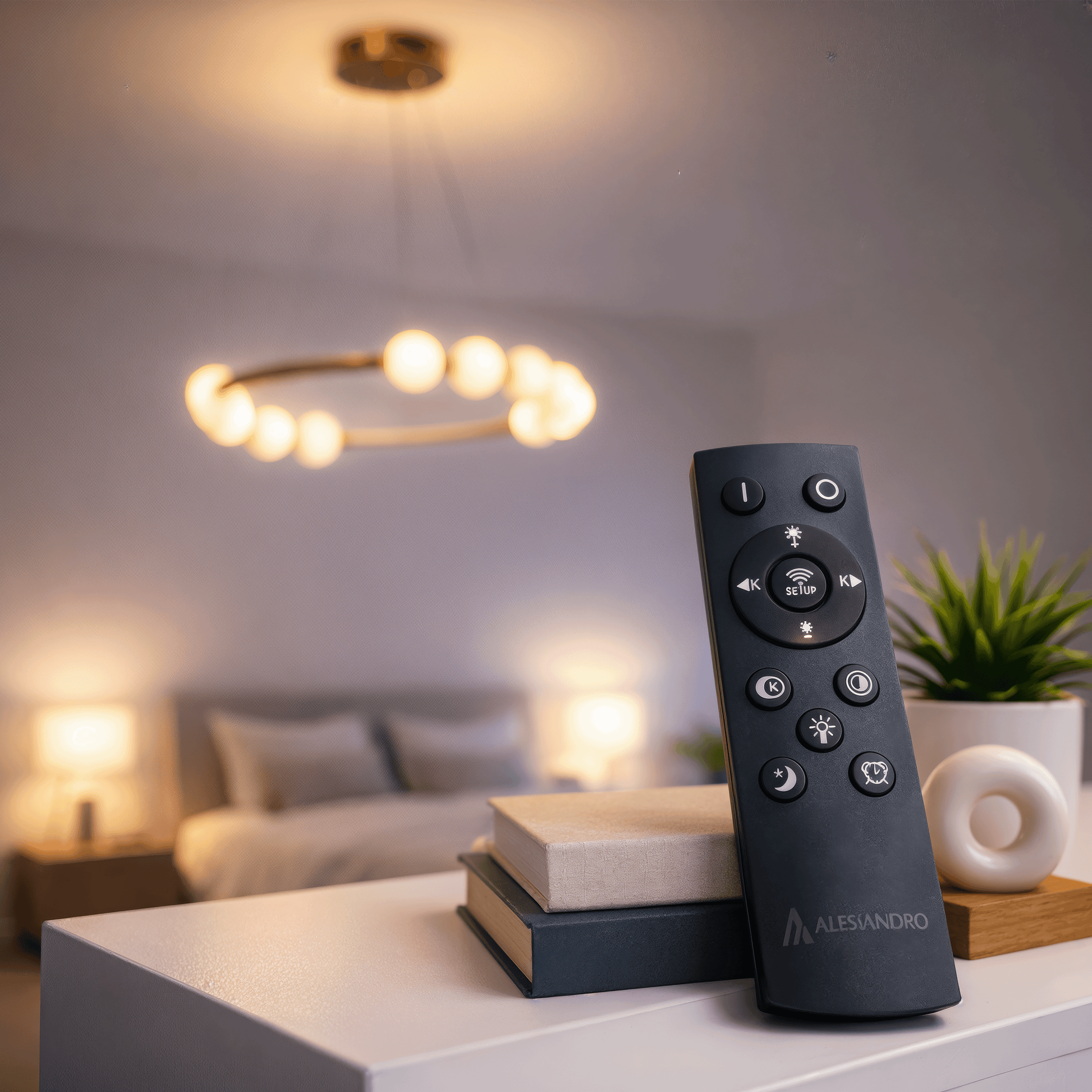 LED Pendant Light Acrylic Nova 57W with Remote Control, Dimmable, 3000K/4000K/6000K, Gold, Metal and Acrylic LED Chandeliers with Remote Control Default Title Alessandro Design