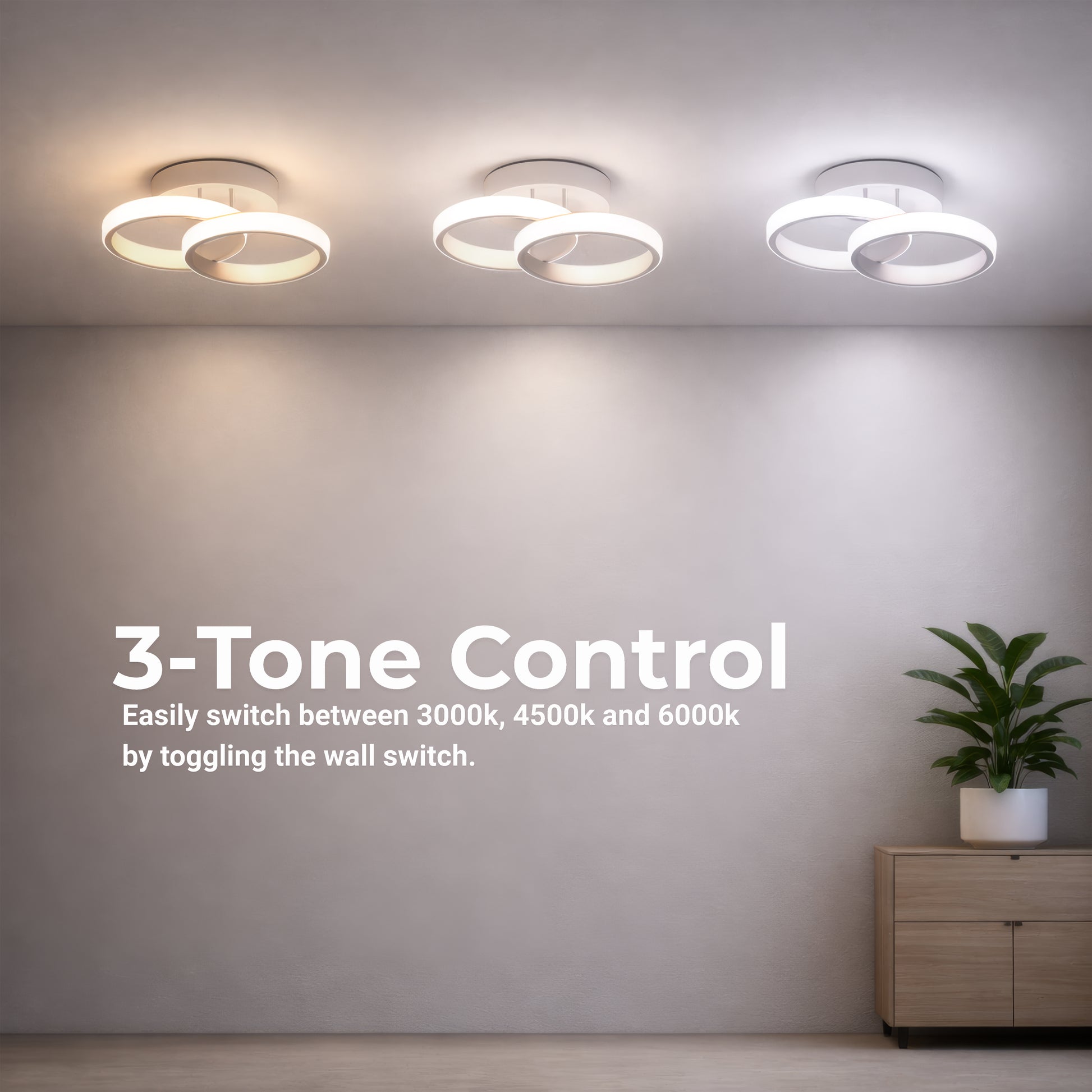 LED Chandelier VERTEX CIRCULA 21W, 2 Circles, Metal Frames, Cold/Warm/Neutral light, White LED Chandeliers Default Title Alessandro Design