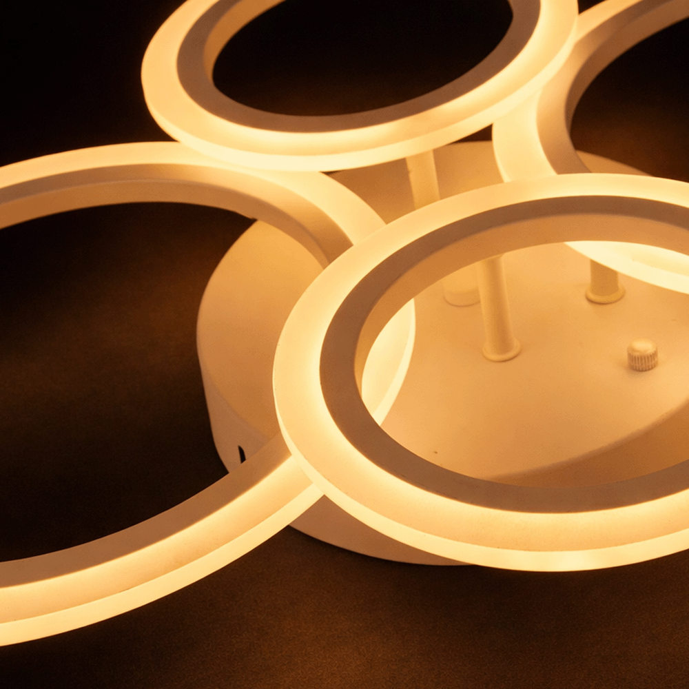 LED chandelier with remote control BETTY 43W, 4 Circles, Cold/Warm/Neutral light, Dimmable, White LED chandelier with remote control Default Title Alessandro Design