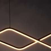 Suspended LED chandelier with remote control ZIGZAG 27W, Cold/Warm/Neutral light, Dimmable, Black, Height Adjustable LED Chandeliers with Remote Control Default Title Alessandro Design