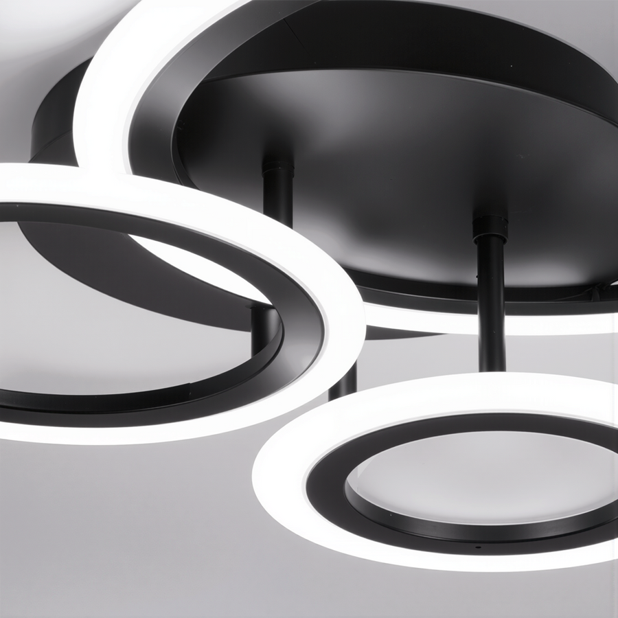 LED Chandelier with remote control BETTY 40W, 3 Circles, Cold/Warm/Neutral light, Dimmable, Black LED Chandeliers with Remote Control Default Title Alessandro Design