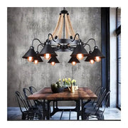 Indiana Chandelier, 8xE27, Metal and Rope, Brown Vintage Chandeliers Default Title Alessandro Design