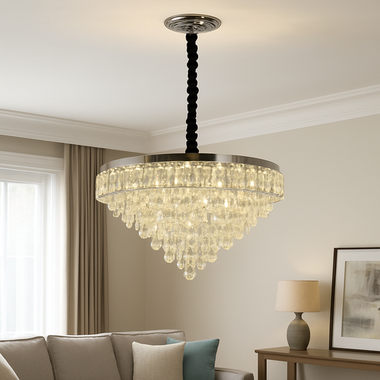 MEILI CRYSTAL CASCADA 500 – Crystal LED Chandelier, 112W, Ø500 mm, with Remote Control Crystal Chandeliers Default Title Alessandro Design