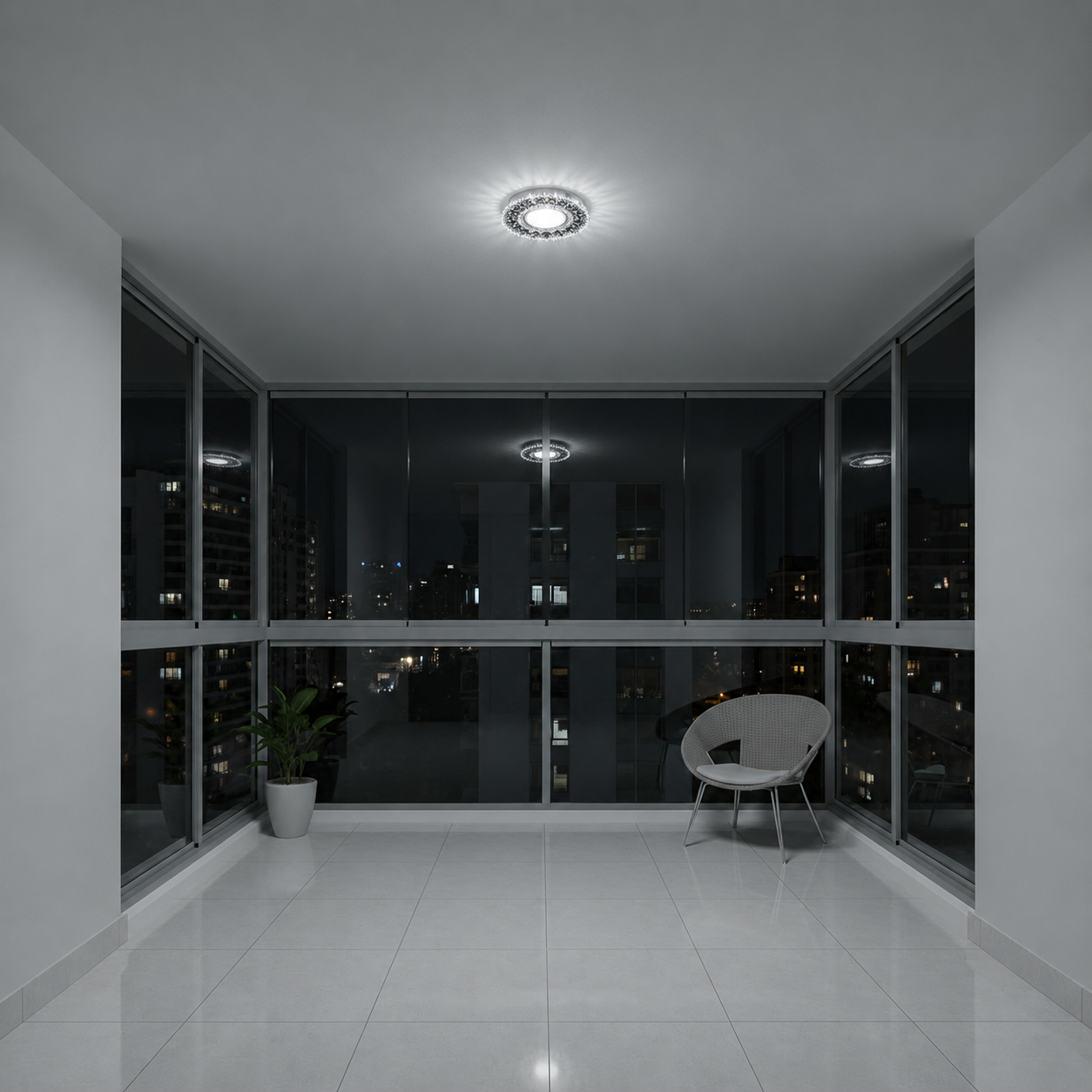 Spot LED ORBITA, 5W, Rotund, Lumina Rece + RGB, Alb, Rasina si Sticla Spot LED Default Title Alessandro Design