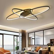 LED chandelier with remote control ORBITA 74W, 3 Elements, Oval, Cold/Warm/Neutral light, Dimmable, Black LED chandeliers with remote control Default Title Alessandro Design