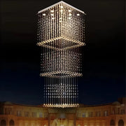 LED Crystal Chandelier 80W PALATINA Gold, Diameter 50cm, Height 200cm, Ladder Model Crystal Chandelier Default Title Alessandro Design