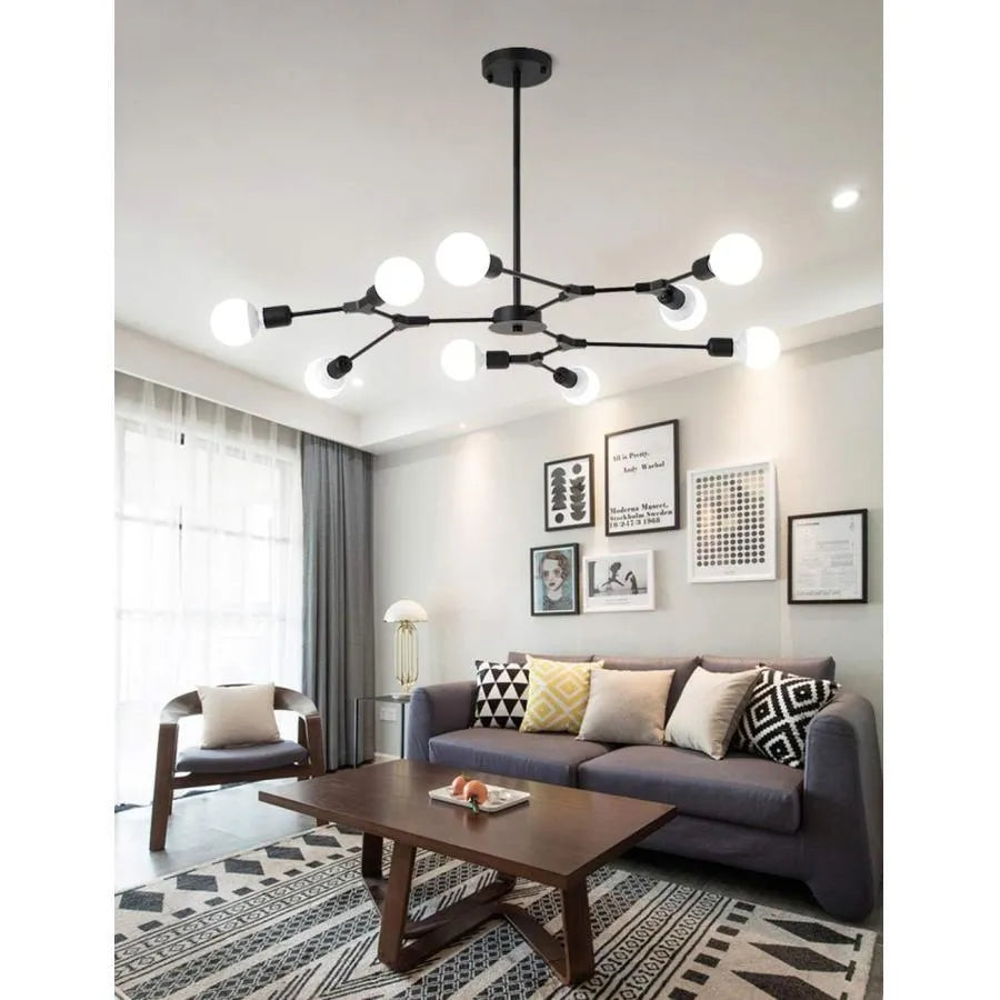 Lustra Architek Nona, 9x E27, Black, Metal Luster Industrial Default Title Alessandro Design