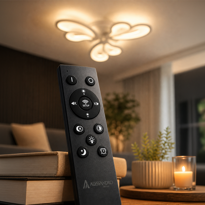 LED chandelier with remote control BLOSSOM 40W, 3 Petals, Cold/Warm/Neutral light, Dimmable, White LED chandelier with remote control Default Title Alessandro Design