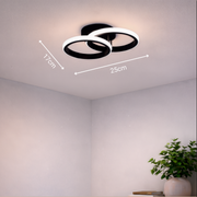LED Chandelier VERTEX CIRCULA 21W, 2 Circles, Metal Frames, Cool/Warm/Neutral Light 3000K/4000K/6000K, Black, Metal LED Chandeliers Default Title Alessandro Design