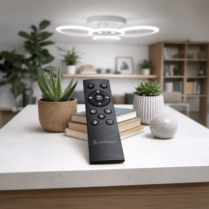 LED chandelier with remote control BETTY 43W, 4 Circles, Cold/Warm/Neutral light, Dimmable, White LED chandelier with remote control Default Title Alessandro Design