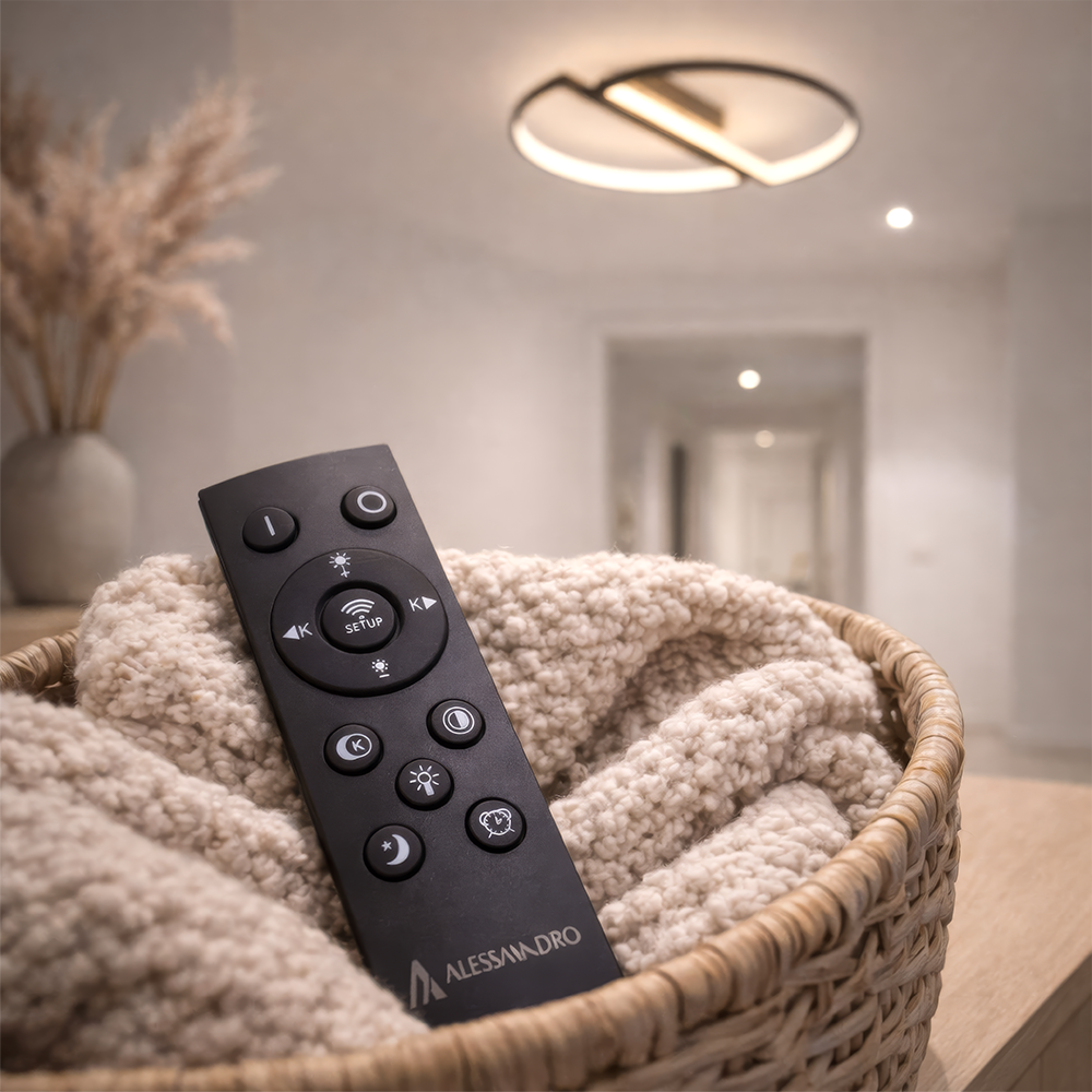 LED chandelier with remote control VECTOR ARCUS 52W, 2 Elements, Cold/Warm/Neutral light, Dimmable, Black LED chandeliers with remote control Default Title Alessandro Design