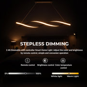 Suspended LED Chandelier with Remote Control, FLUX, 27W, 116cm, Cold/Warm/Neutral Light 3000K/4000K/6000K, Dimmable, Black, Adjustable Height, Metal and Silicone Modern Chandeliers Default Title Alessandro Design