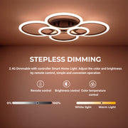 LED Chandelier with Remote Control BETTY 82W, 6 Circles, Cold/Warm/Neutral Light, Dimmable, Black LED Chandeliers with Remote Control Default Title Alessandro Design