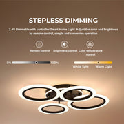 LED Chandelier with remote control BETTY 41W, 4 Circles, Cold/Warm/Neutral/RGB light, Dimmable, Black LED Chandeliers with Remote Control Default Title Alessandro Design