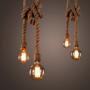 Vintage Chandelier LV120/10BK, 10xE27, Rustic, String and Metal, 2x100cm, Black Support Vintage Chandeliers Default Title Alessandro Design