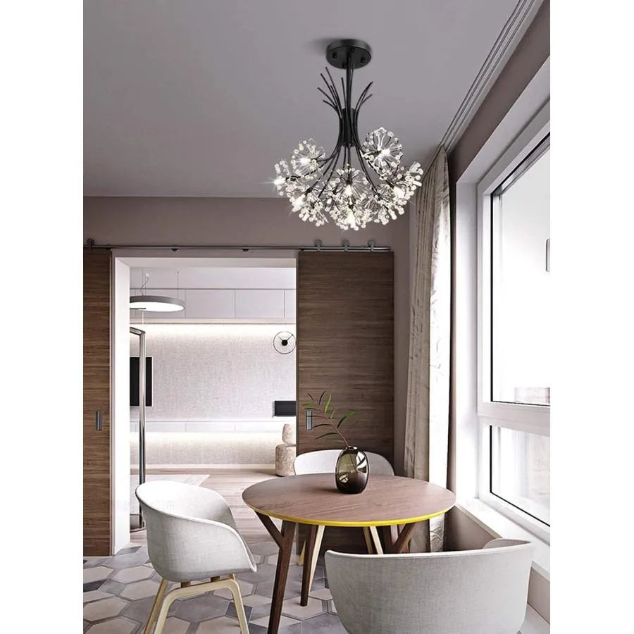 Crystal Chandelier PETERHOF Petito, 13xG4, Diameter 52 cm, Black Modern Chandeliers Default Title Alessandro Design