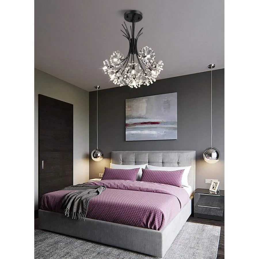 Crystal Chandelier PETERHOF Petito, 13xG4, Diameter 52 cm, Black Modern Chandeliers Default Title Alessandro Design
